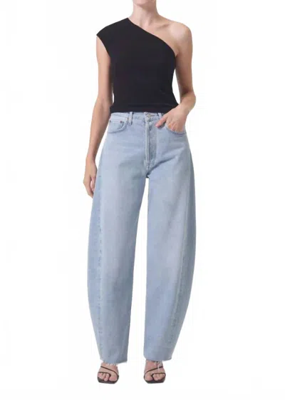 Agolde Luna High Rise Pieced Taper Jeans In Void In Blue