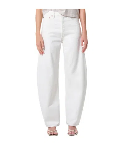 Agolde Luna High Rise Pieced Taper In White