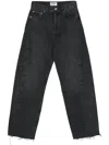 Agolde Ladies Possess Luna High Rise Pieced Taper Jeans In Black