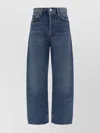 AGOLDE LUNA HIGH-WAISTED WIDE-LEG JEANS WITH FRAYED HEMS