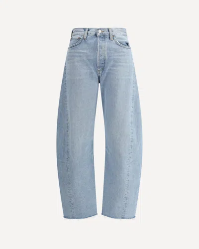 Agolde Luna High Rise Pieced Barrel Jean In Void In Blue