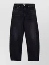 Agolde Luna Organic Denim Jeans With Frayed Hem In Black
