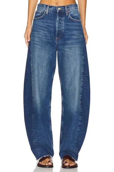 Agolde Luna Pieced High Rise Jeans In Split In Blue