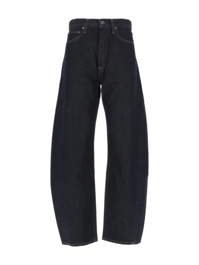 Agolde Luna Pieced Jean H/r Crv Taper In Blue