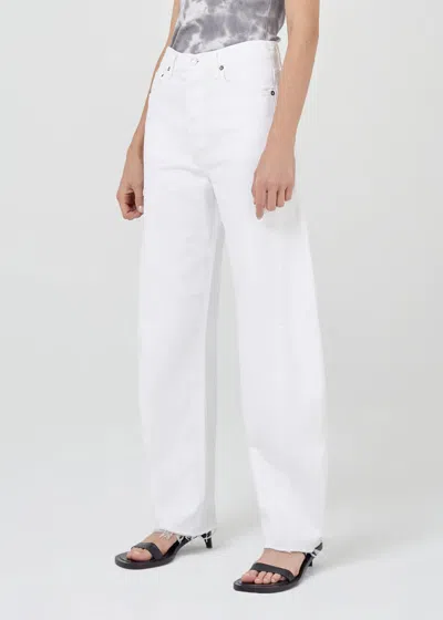 Agolde Arc High Rise Loose Wide Leg Jeans In Chalk White