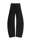 Agolde Denim Trousers With Belt Loops In Black