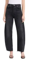 Agolde Ladies Possess Luna High Rise Pieced Taper Jeans In Possess (washed Black)