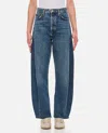 Agolde Luna High Rise Pieced Bowed Jeans In Control In Blue
