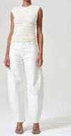 Agolde 90s Crop Mid Rise Loose Straight Jean In Element In White