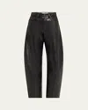Agolde Luna Pieced Recycled Leather Jeans In Detox