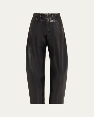 Agolde Luna Pieced Recycled Leather Jeans In Detox