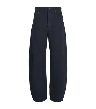 Agolde Luna Pierced Tapered Jeans In Black