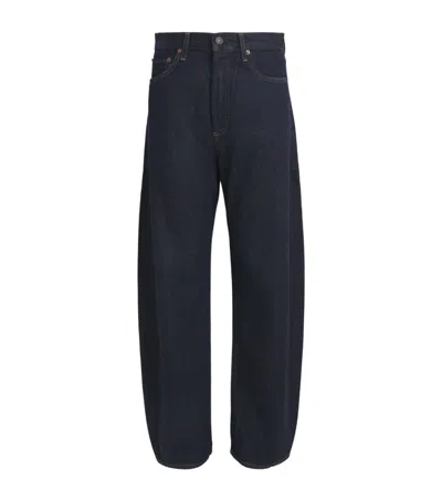 Agolde Luna Pierced Tapered Jeans In Blue