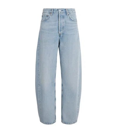 Agolde Luna Pierced Tapered Jeans In Blue