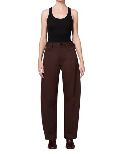 Agolde Luna Tapered Curved Trousers In Brown