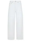 Agolde 'luna' White Jeans With Logo Patch On The Rear And Fringed Hem In White