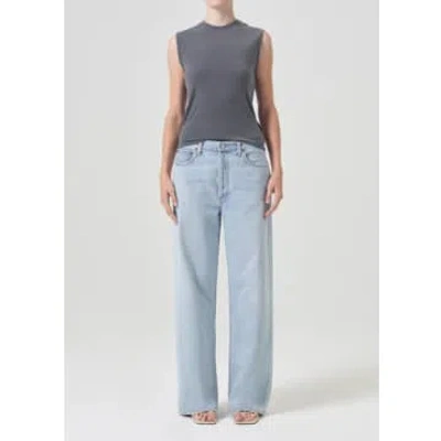 Agolde Dame Jean High-rise Wide-leg Jeans In Blue