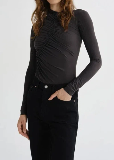 Agolde Lupin Bodysuit In Dark Brown
