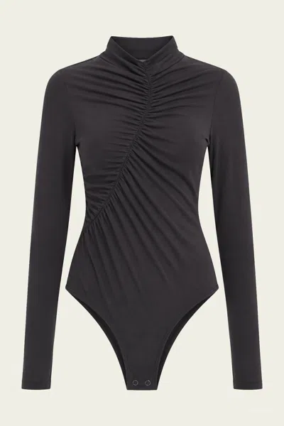 Agolde Lupin Bodysuit In Carob In Black