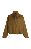Agolde Lydia Half-zip Nylon Jacket In Khaki