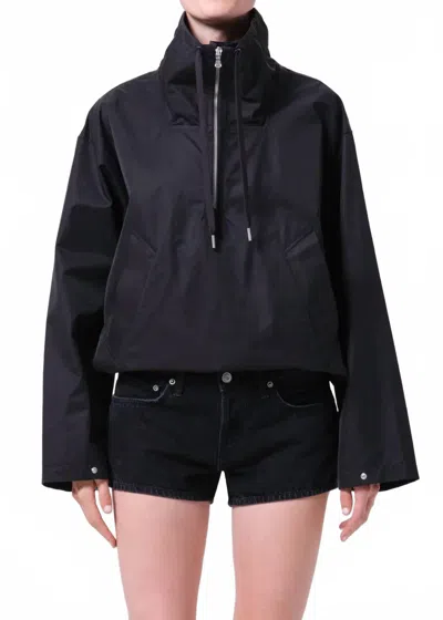 Agolde Lydia Nylon Popover Jacket In Black
