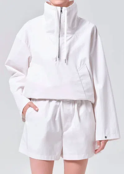 Agolde Lydia Nylon Popover Jacket In Chalk White In Multi