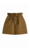 Agolde Lydia Nylon Shorts In Khaki