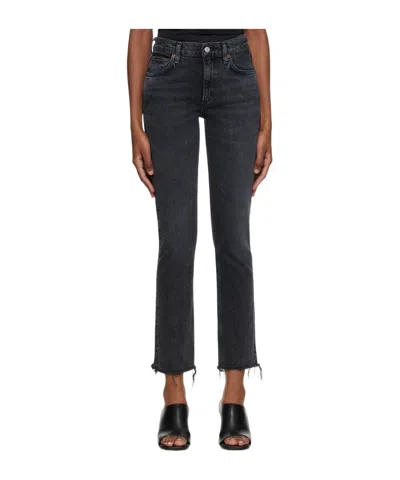 Agolde Lyle Low-rise Jeans In Black