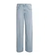Agolde Solid Color Wide-leg Jeans In Blue