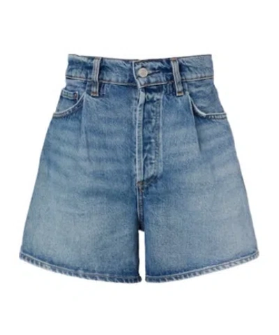 Agolde Lyonne Denim Shorts In Blue