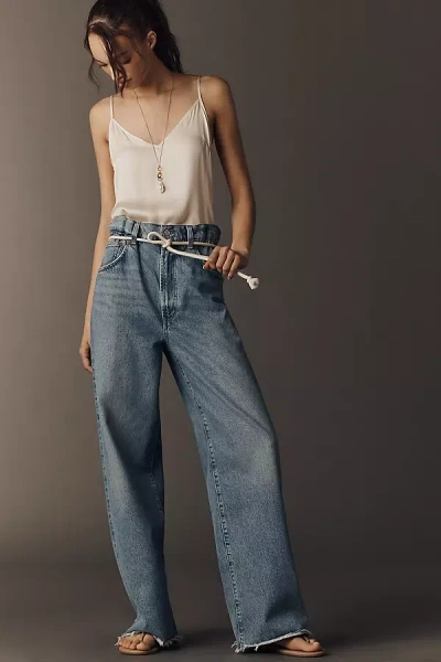 Agolde Lyonne High-rise Wide-leg Jeans In Blue