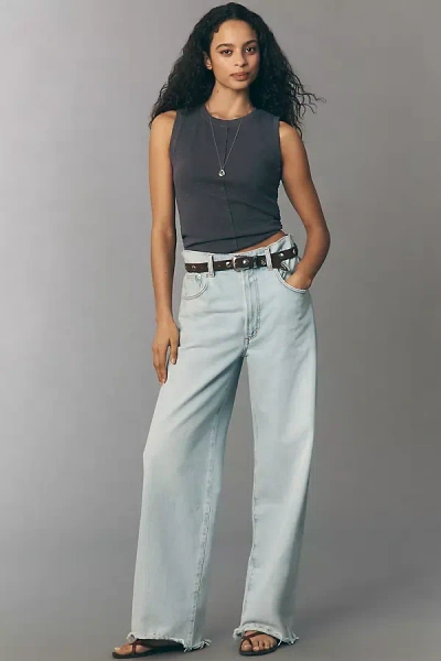 Agolde Lyonne High-rise Wide-leg Jeans In Blue