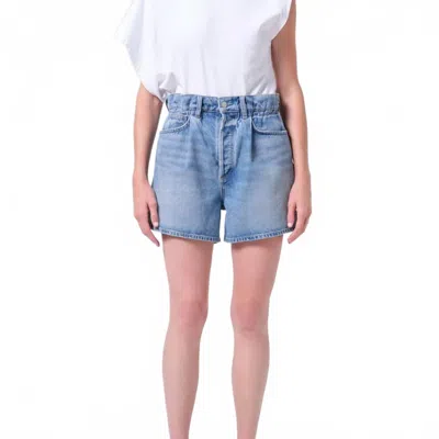 Agolde Lyonne Jean Shorts In Blue