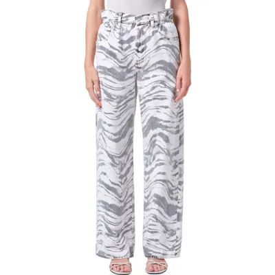 Agolde Lyonne Print Wide Leg Jeans In Quiver Black