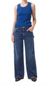 Agolde Magda Carpenter Wide Leg Jeans In Darkness In Blue
