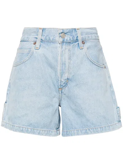 Agolde Women's Magda High-rise Denim Carpenter Shorts In Energy