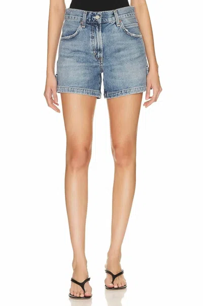 Agolde Magda Short In Entrance In Blue
