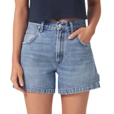 Agolde Magda Denim Short Shorts In Blau