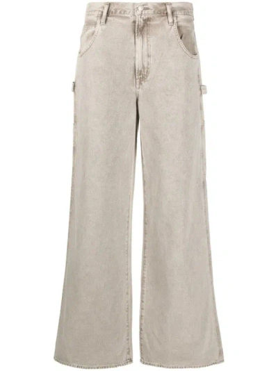 Agolde Magda Wide-leg Denim Jeans In Grey