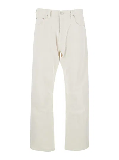 Agolde Jeans Magnus White With Five Pockets In Regenerative Cotton For Women