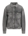 Agolde Man Denim Outerwear Black Size L Recycled Cotton In Gray