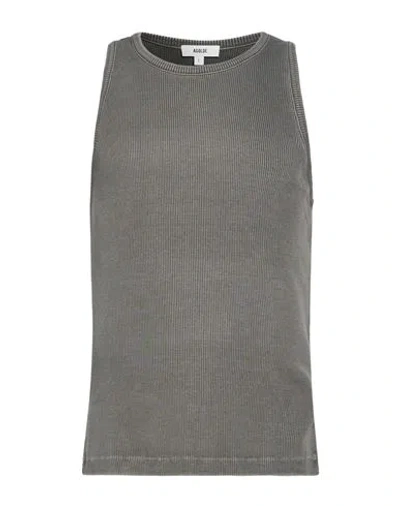 Agolde Man Tank Top Grey Size L Organic Cotton, Lyocell, Elastane