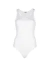 Agolde Rianne High Neck Racerback Bodysuit In Latte In Nude