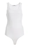 Agolde Maria Ribbed Tank Bodysuit In Burgundy