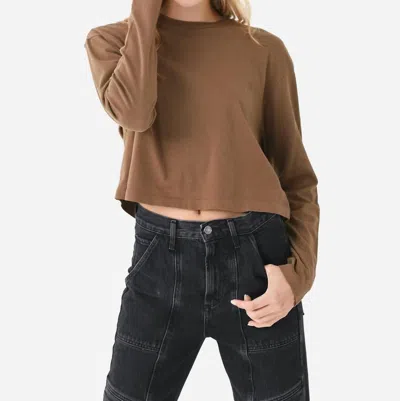 Agolde Mason Cropped Tee In Mouse In Brown