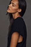 Agolde Meg Cotton Cap-sleeve T-shirt Top In Black