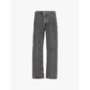 Agolde Men's 90's Faded-wash Straight-leg Recycled-denim Jeans In Gray