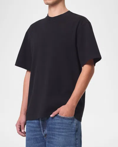 Agolde Men's Asha Mock-neck T-shirt In Black