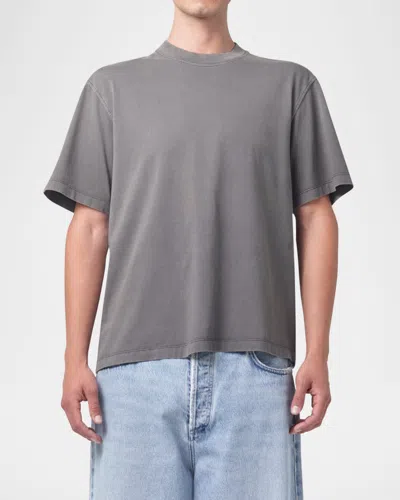 AGOLDE MEN'S ASHA MOCK-NECK T-SHIRT