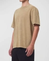 Agolde Men's Asha Mock-neck T-shirt In Wheat (lt Brown